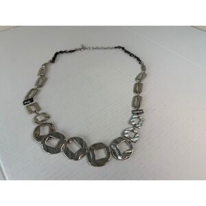 Chico's Silver Tone Metallic Circles Chain Belt Small